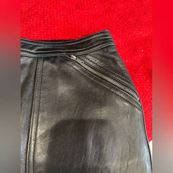 NWT RALPH by RALPH LAUREN Leather Skirt Moto zippers size 8 black - Picture 6 of 12